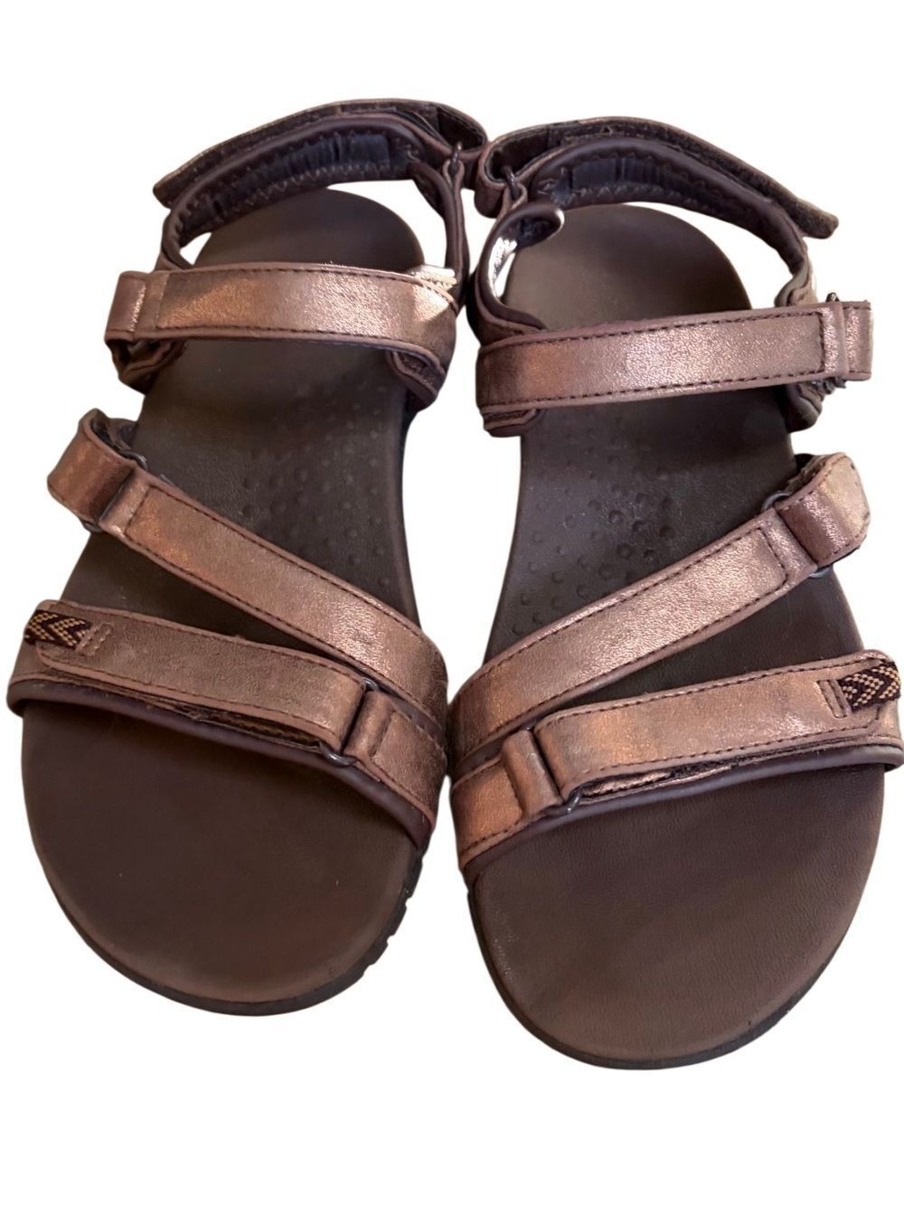 New Balance Maya Sport  Sandals Metallic Bronze, size 6.